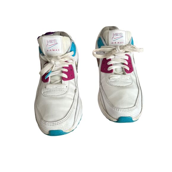 Nike Air Max Sneakers Youth 6Y White Pink Teal Polka Dot - Picture 3 of 9